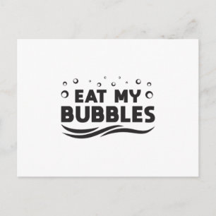 Ät mina bubblor Swimming Swimmer Simma Vatten Bass Vykort