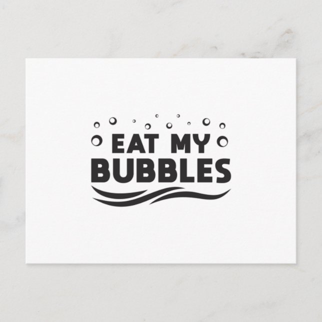 Ät mina bubblor Swimming Swimmer Simma Vatten Bass Vykort (Framsida)