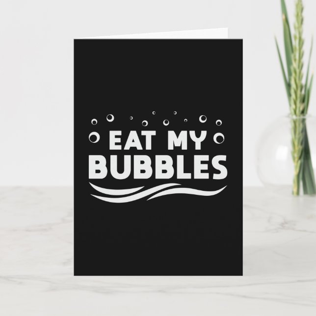 Ät mina bubblor Swimming Swimmer Simma Vatten Funn Kort (Framsida)