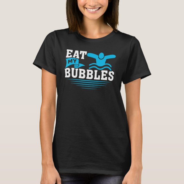 Ät mina bubblor Swimming T Shirt (Framsida)
