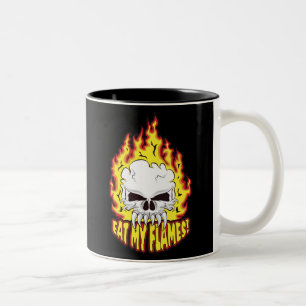 Ät mina flammar Skull Två-Tonad Mugg