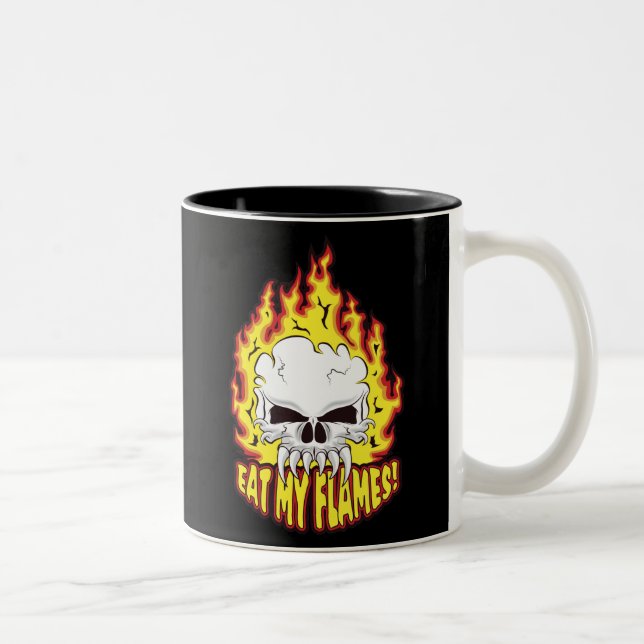 Ät mina flammar Skull Två-Tonad Mugg (Höger)