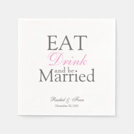 Ät n är gift med Cocktail Napkin Pappersservett