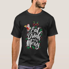 Ät och drick tomten med Pizza-familjen T Shirt