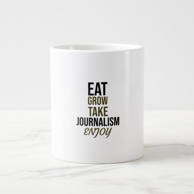 Ät, odla, ta journalistik, njut jumbo mugg (Framsidan)