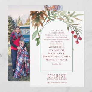 Åt oss ett barn är fött fotomiljen julkort