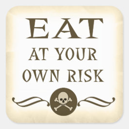 Ät på dina egna varningsetiketter för Halloween Fyrkantigt Klistermärke