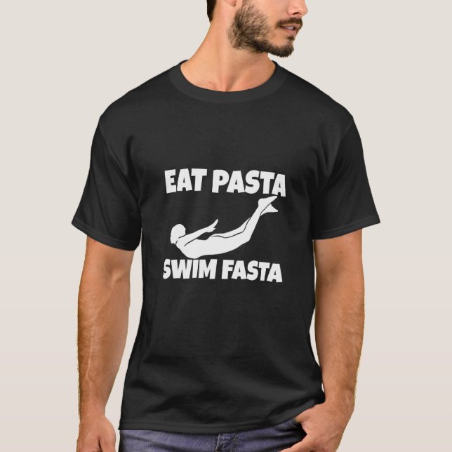 Ät Pasta Simma Snabba T Shirt (Framsida)