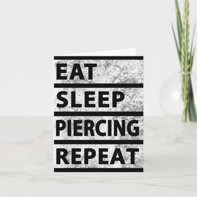 Ät Piercing i viloläge Upprepa lustig Piercing Kort (Framsida)