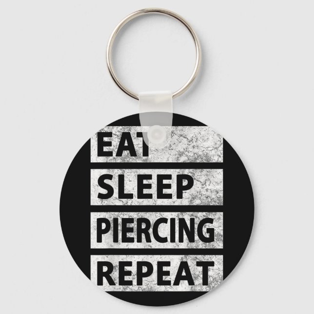 Ät Piercing i viloläge Upprepa lustig Piercing Nyckelring (Framsida)