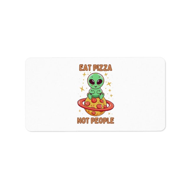 Ät pizza inte människor adressetikett (Framsidan)
