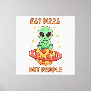 Ät pizza inte människor canvastryck