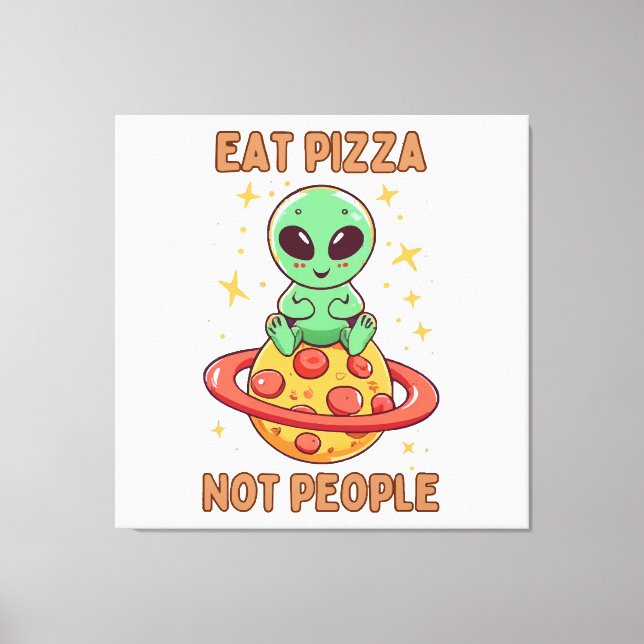 Ät pizza inte människor canvastryck (Framsida)