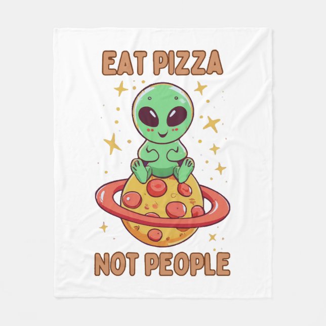 Ät pizza inte människor fleecefilt (Framsidan)