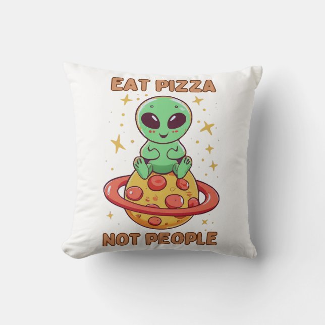 Ät pizza inte människor kudde (Framsida)