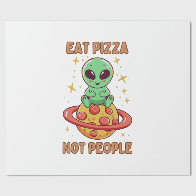 Ät pizza inte människor presentpapper (Platt)