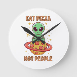 Ät pizza inte människor rund klocka