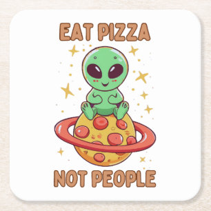Ät pizza inte människor underlägg papper kvadrat