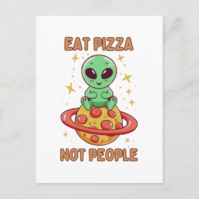 Ät pizza inte människor vykort (Framsida)