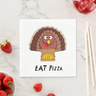 Ät Pizza med Thanksgiving Turkiet Pappersservett