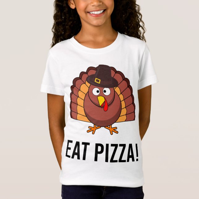 Ät Pizza Turkiet med Hat T Shirt (Framsida)