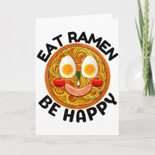Ät Ramen Var Glad Kawaii Stil Rolig Japansk Ani Kort