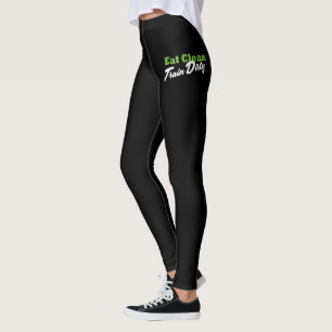 ÄT RENT TRÄNA SMUTSIGT Gym Träning Fitness Leggings