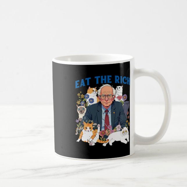 Ät Rik Bernie Sanders Blommigt Cat Resist Agai Kaffemugg (Höger)