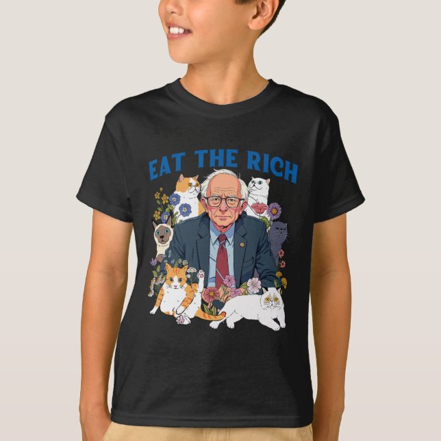 Ät Rik Bernie Sanders Blommigt Cat Resist Agai T Shirt (Framsida)