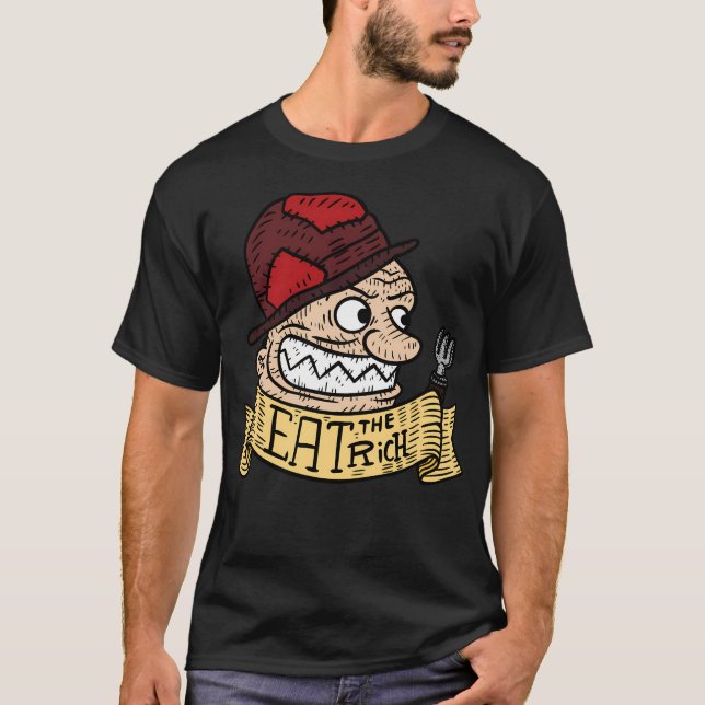 Ät Riken Matar de fattiga. Anti Fattigdom Art. T Shirt (Framsida)