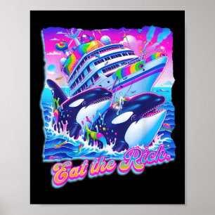 Ät Riken Whale 90s Orca Funny Whale Animal Yac Poster