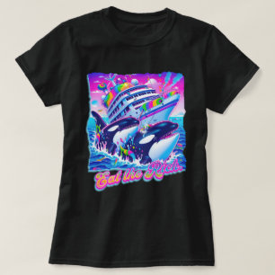 Ät Riken Whale 90s Orca Whale Animal Yacht T Shirt