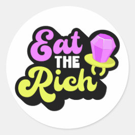 Ät Rikens Diamond Ring Pop Funny Social Runt Klistermärke