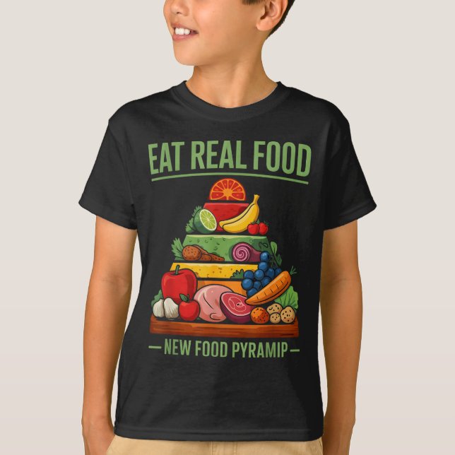 Ät Riktig Mat Mat Pyramid Design T Shirt (Framsida)