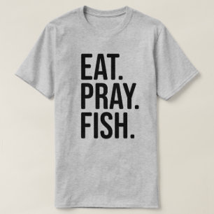 Ät, rocka, fiskfiskefartyg t shirt