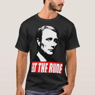 ÄT RUDE Hannibal Mörk Bakgrund T Shirt