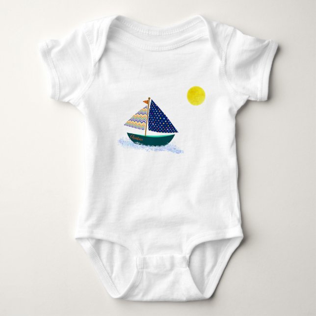 At Sea Baby Bodysuit T Shirt (Framsida)
