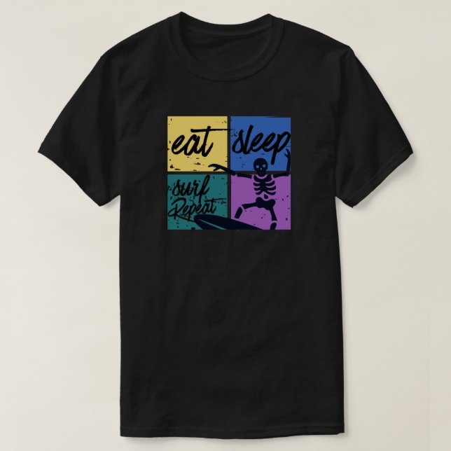 Ät sjöslang surfing repetera t shirt (Design framsida)