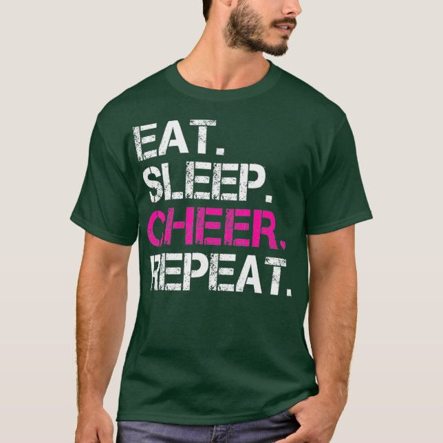 Ät skör för viloläge Upprepa CheerLeaderledande TS T Shirt (Framsida)