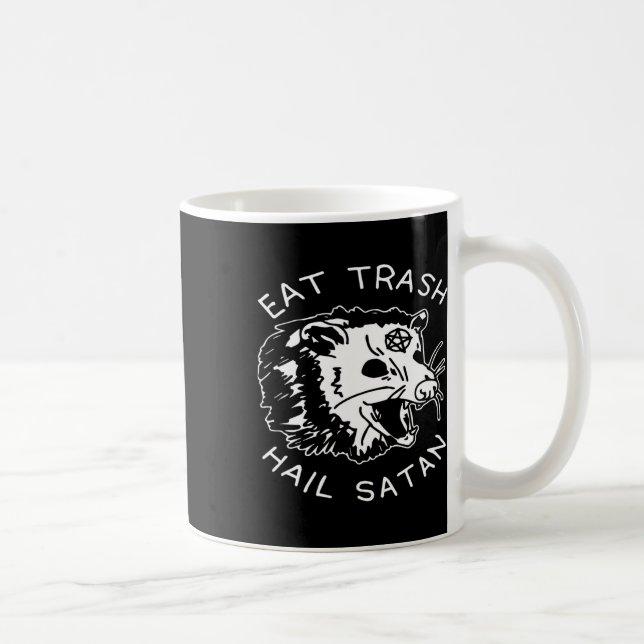 Ät skräp Hälsningar Satan Matchande julpyjamas Xma Kaffemugg (Höger)