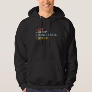 Ät Sla Basketball Upprepa För Män Kvinnor Pappor Hoodie