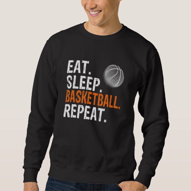 Ät Sla Basketball Upprepa Lång Ärmad Tröja (Framsida)