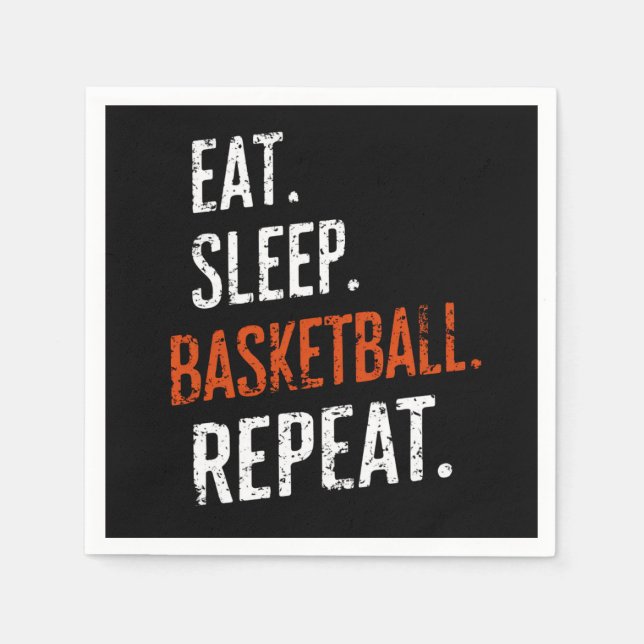 Ät Sla Basketball Upprepa Retro Vintage Pappersservett (Framsidan)