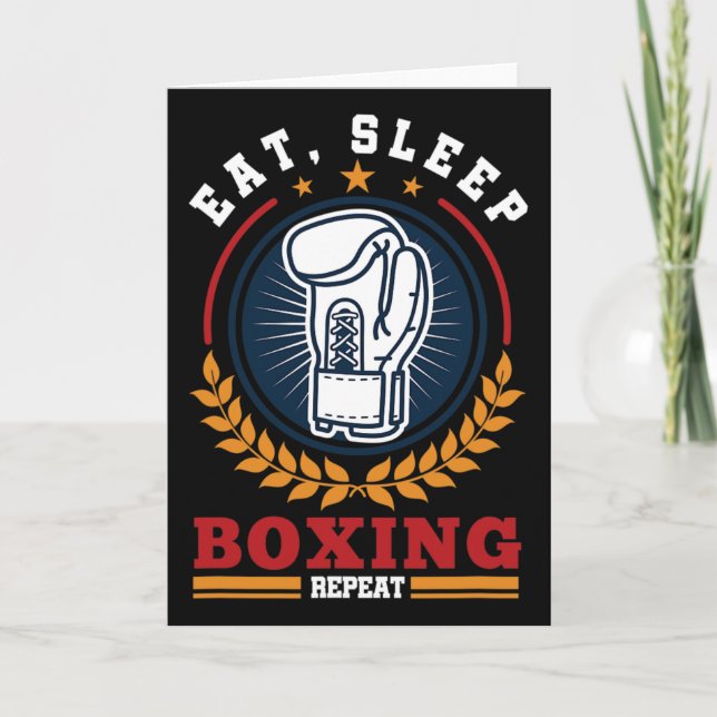 Ät Sla Boxning Upprepa Mma Kickboxning Boxare  Kort (Framsida)