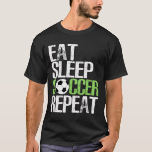 Ät Sla Fotboll Upprepa Cool Sport Spelare Gåva T Shirt