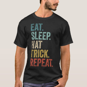 Ät Sla Hattrick Upprepa Fotboll Ishockey T Shirt