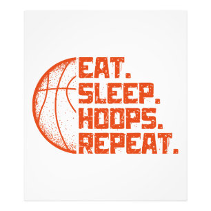 Ät Sla Hoops Upprepa Basket Roliga Citat Fototryck