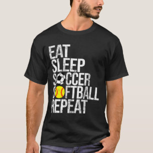 Ät Sla Soccer Mjukt Upprepa Roligt Ll T Shirt