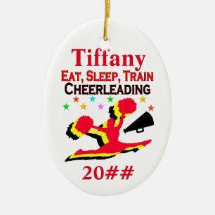 ÄT, SLEEP, CHEER-PERSONLIG OCH DATORNAMN JULGRANSPRYDNAD KERAMIK
