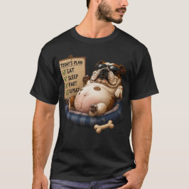 ÄT SLEEP FART REPETERA ROLIG ENGELSK BULLDOGG T SHIRT